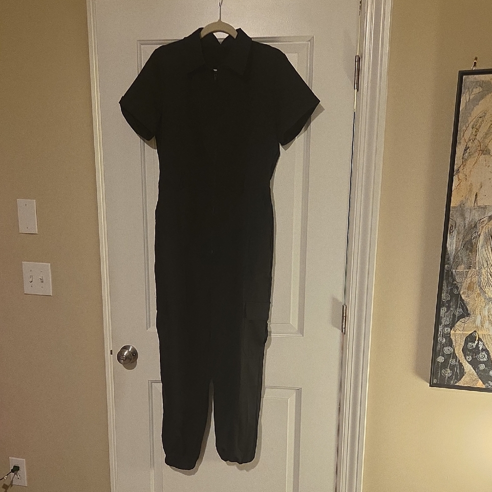 Black Short Sleeve Jumpsuit